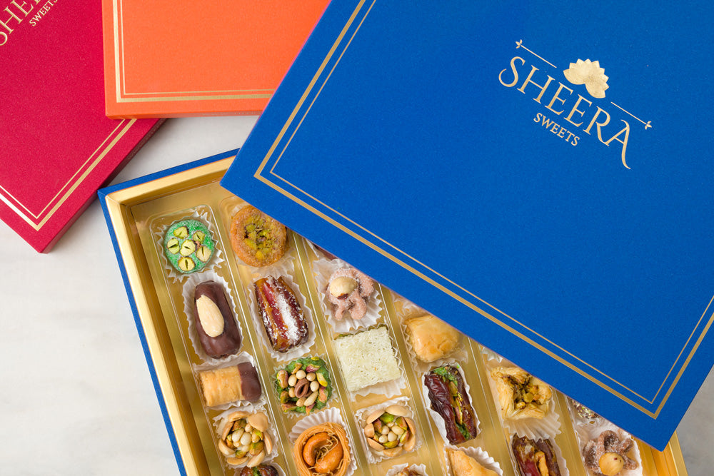 top picture of desserts in Sheera dessert box